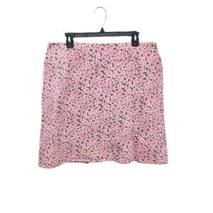 Chaus Pink Floral Stretch A-Line Knee Length Skirt Size 16